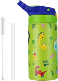 flintronic 350ml Rozsdamentes Gyerek Kulacs Szívószállal, Szorítható Ivópalack Óvodásoknak - BPA Mentes 9