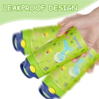 flintronic 350ml Rozsdamentes Gyerek Kulacs Szívószállal, Szorítható Ivópalack Óvodásoknak - BPA Mentes 5