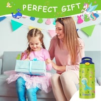 flintronic 350ml Rozsdamentes Gyerek Kulacs Szívószállal, Szorítható Ivópalack Óvodásoknak - BPA Mentes 6