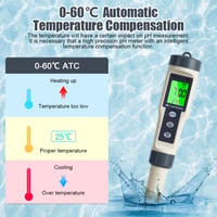 flintronic 4 az 1-ben pH Mérő - pH/TDS/EC/Hőmérséklet Vízminőség Teszter LCD Kijelzővel, 0-14 pH Tartomány, Medence, Ivóvíz, Akvárium Vizsgá 6
