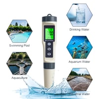 flintronic 4 az 1-ben pH Mérő - pH/TDS/EC/Hőmérséklet Vízminőség Teszter LCD Kijelzővel, 0-14 pH Tartomány, Medence, Ivóvíz, Akvárium Vizsgá 7