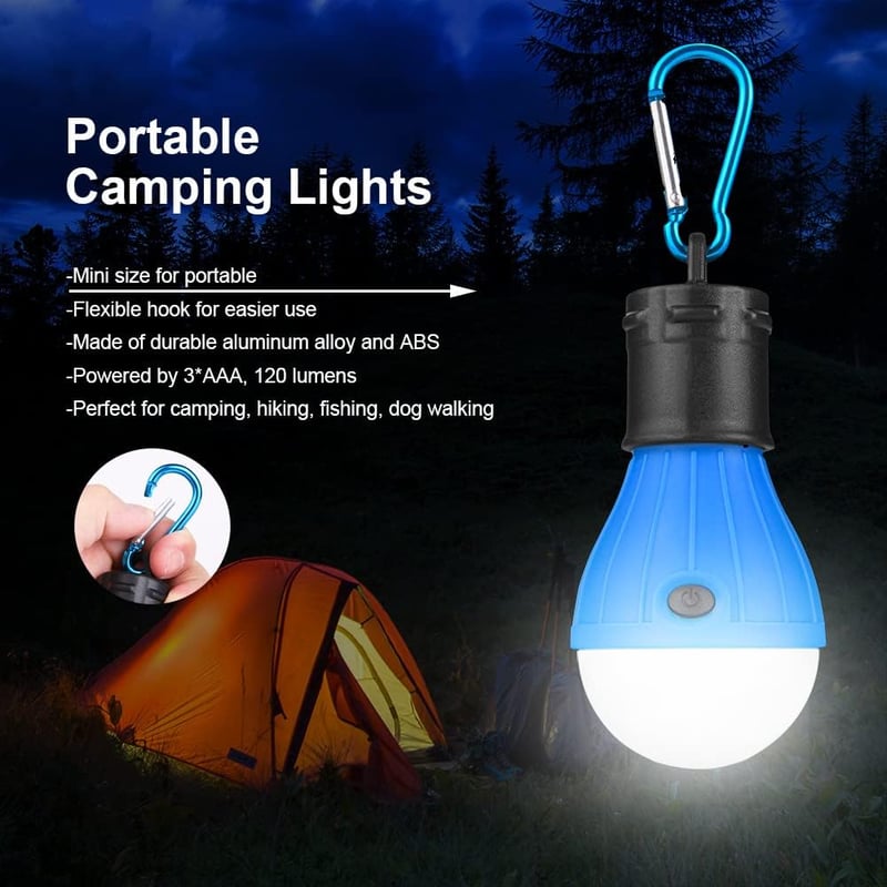 Flintronic 5 darabos LED kemping lámpa szett karabinerrel vízálló