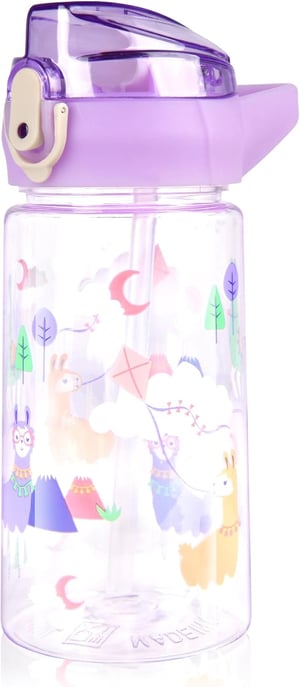flintronic dječja boca za vodu sa slamkom, bez BPA - ljubičasta - 500 ml