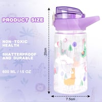 flintronic Sticlă de apă pentru copii 500ml cu pai, sticlă sport fără BPA pentru fete și băieți, mov 2