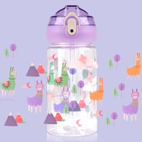 flintronic Sticlă de apă pentru copii 500ml cu pai, sticlă sport fără BPA pentru fete și băieți, mov 5