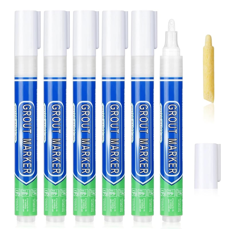 flintronic 6 darab fehér fugajavító filctoll csempefestő marker csere betéttel fürdőszoba konyha padló fali fugákhoz