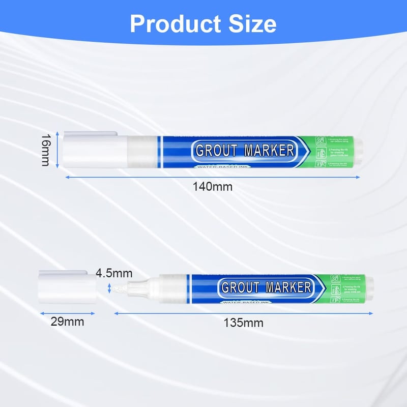flintronic 6 darab fehér fugajavító filctoll csempefestő marker csere betéttel fürdőszoba konyha padló fali fugákhoz