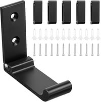 flintronic 6 db Fekete Fali Akasztó - Összecsukható Alumínium Falihorog 15 kg Teherbírással, Kabátokhoz, Törölközőkhöz, Táskákhoz, 7,5 cm 8