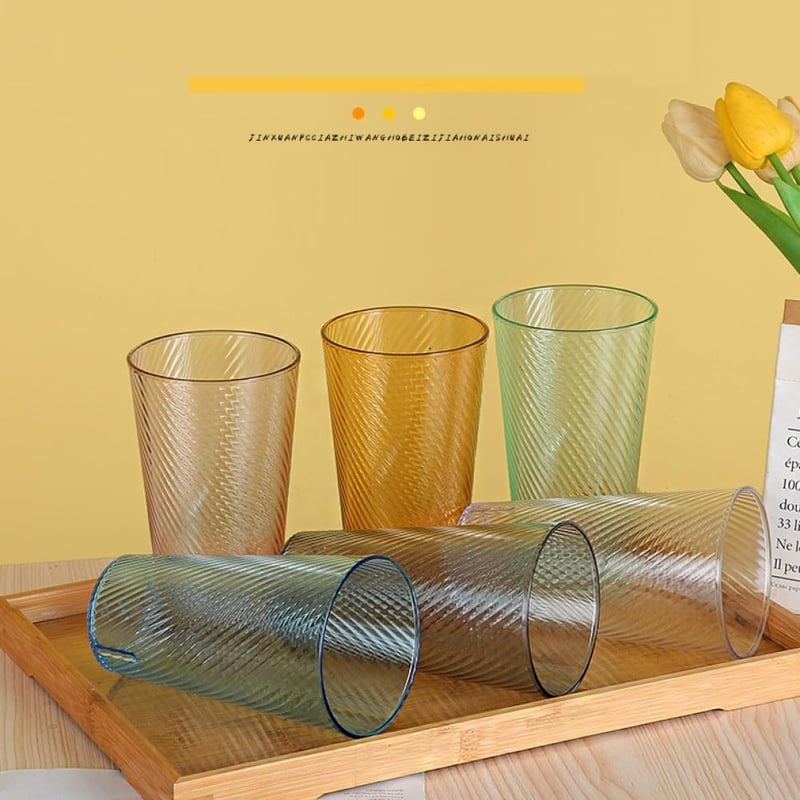 flintronic 600 ml-es újrafelhasználható műanyag pohár szett, 4 db, BPA mentes, mosogatógépben mosható