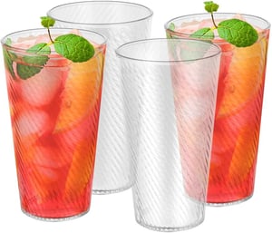 Set višekratnih plastičnih čaša Flintronic, bez BPA, perive u perilici posuđa - 4 komada