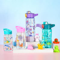 flintronic 600 ml Gyerek Ivópalack Szívószállal, BPA-Mentes Sportpalack Szivárgásmentes Fedéllel Kék 6