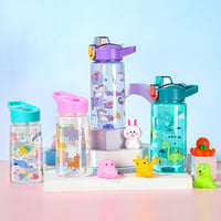 flintronic 600 ml Gyerek Ivópalack Szívószállal, BPA-Mentes Sportpalack Lányoknak és Fiúknak, Lila 6