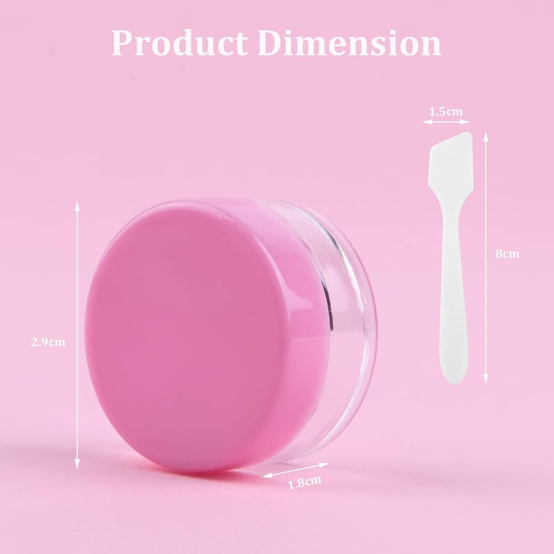 Flintronic 64 db 5ml átlátszó műanyag tégely spatulával és címkével kozmetikához