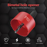 flintronic 75 mm Bi-metal koronafúró készlet 1/4 menetes fúróval és központozó rugóval alumíniumhoz fához PVC műanyaghoz hexkulccsal 8