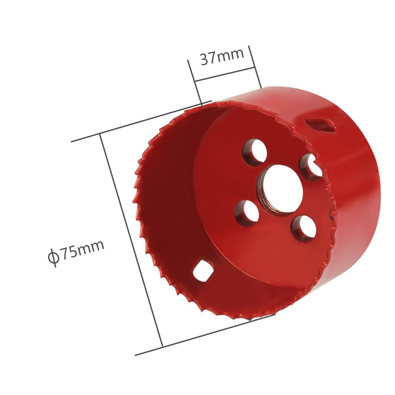 flintronic 75 mm Bi-metal koronafúró készlet 1/4 menetes fúróval és központozó rugóval alumíniumhoz fához PVC műanyaghoz hexkulccsal