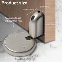 Flintronic Ajtóütköző Padlóra, Öntapadós Nehéz Ajtótartó, Magasság Állítható Cink Ötvözet Ezüst, Fúrás Nélkül 3