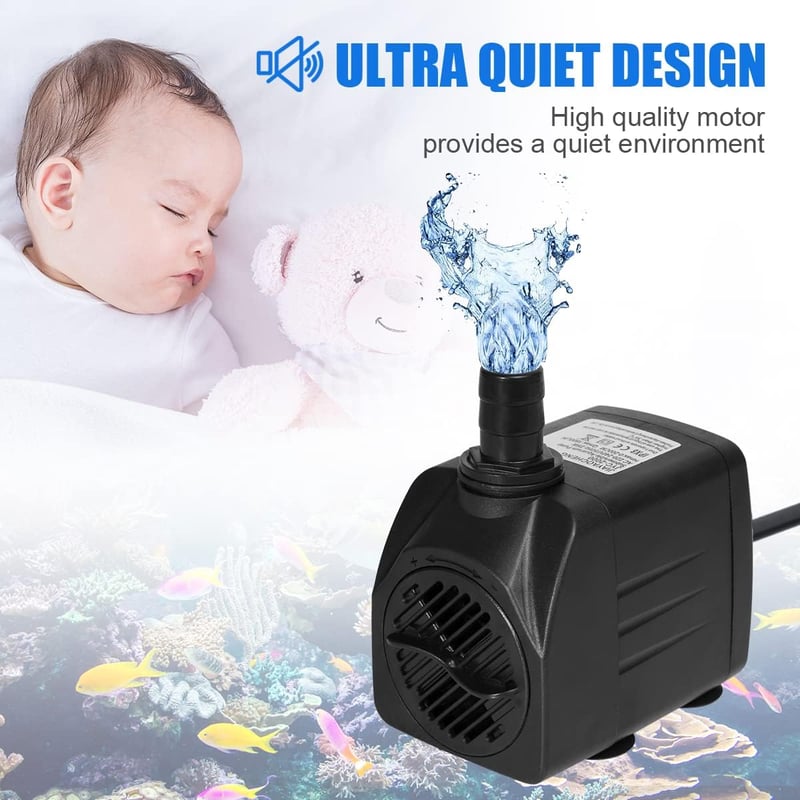 flintronic Akvárium és kerti tó búvárszivattyú 25 W 1500 l/h szökőkút szivattyú 3 fúvókával 13/16/19 mm, 1,4 m kábel, halk működés