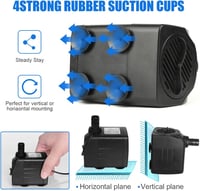 flintronic Akvárium és kerti tó búvárszivattyú 25 W 1500 l/h szökőkút szivattyú 3 fúvókával 13/16/19 mm, 1,4 m kábel, halk működés 4