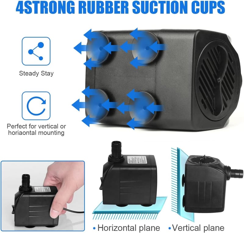 flintronic Akvárium és kerti tó búvárszivattyú 25 W 1500 l/h szökőkút szivattyú 3 fúvókával 13/16/19 mm, 1,4 m kábel, halk működés
