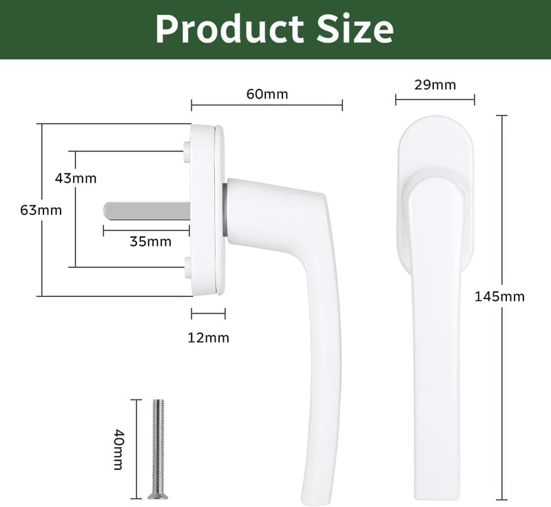 Flintronic Aluminium Ablakkilincs 2db Gyermekzár Biztonsági Ablakzár 35mm