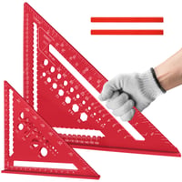 Sada tesárskych uholníkov Flintronic, 2 ks, 18+30 cm, hliník - červená 2