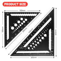 flintronic Asztalos Derékszög Készlet 2 db 18+30 cm Alumínium Vonalzó Szögmérő 2
