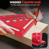flintronic Asztalos Derékszög Készlet 2 db 18+30 cm Alumínium Vonalzó Szögmérő Piros 5
