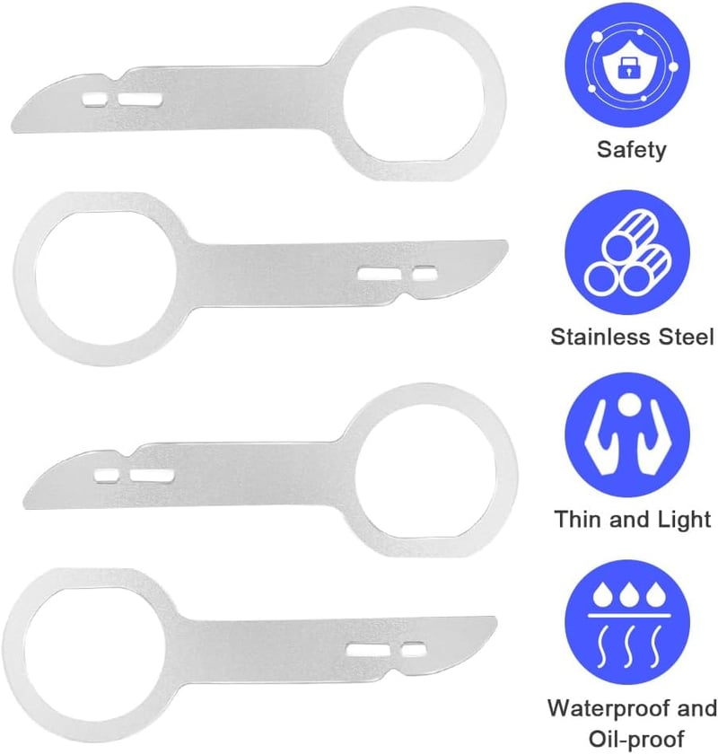 flintronic Autó Trim Ékek 4 Részes Szett, Bontó Kaparó Szerszám Belső Burkolat Eltávolításhoz - #1 4pcs-Silver