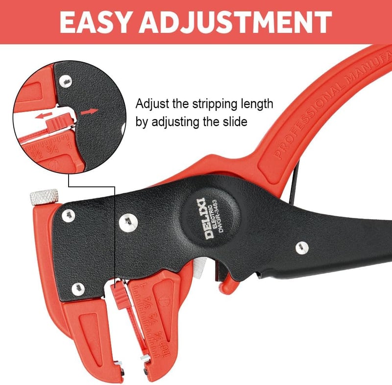 flintronic Automatikus Vezetékcsupaszító 2in1 Kábelvágó 14-24AWG Piros - Style Rouge