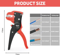 flintronic Automatikus Vezetékcsupaszító 2in1 Kábelvágó 14-24AWG Piros - Style Rouge 2