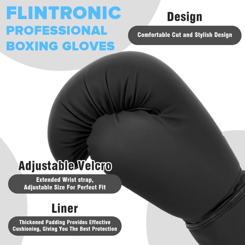 Flintronic Boxkesztyű Muay Thai MMA Kickboxing Férfi Női Edzés Sparring