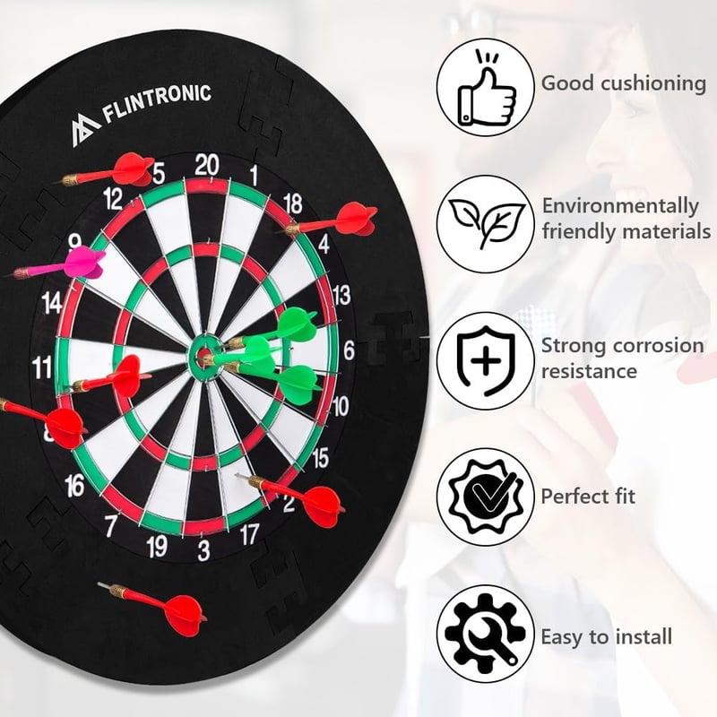 Flintronic Dartboard Védőgyűrű 45cm-es Darts Táblához, 72cm Teljes Átmérő