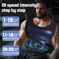 flintronic EMS Hasizom Toner 8 Mód 29 Intenzitás USB Töltős Elektrostimulációs Készülék - Blue (8 modes and 29 intensities), 25*16*2.44cm 4