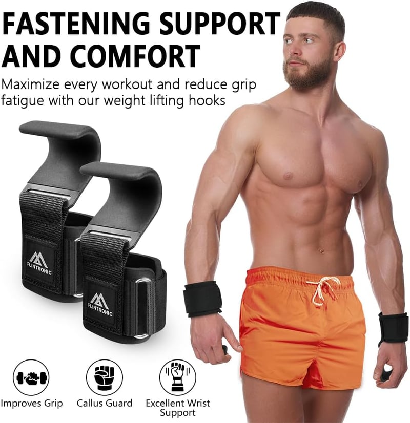 flintronic Erőemelő Szalagok Bőr Edzéshez, 8mm Neoprén Párnázás Testépítéshez - Black-2 pieces (Upgarde padding wide 6.7 cm)