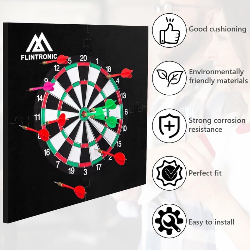 flintronic EVA darts tábla védő keret 45 cm-es dartboardhoz, összátmérő 72 cm, könnyű védőgyűrű, hátfalra illesztve