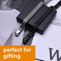 flintronic Férfi Rozsdamentes Acél Karkötő, Kubai Lánc, 10mm Széles, 21cm 6