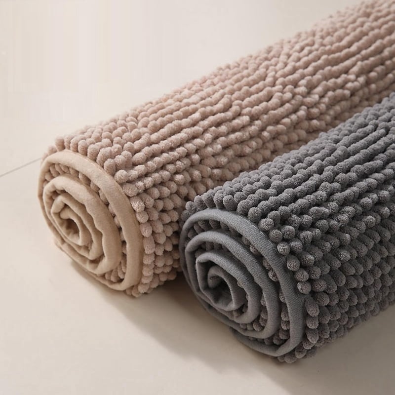 flintronic Fürdőszobai Szőnyeg 40x60cm Csúszásmentes Puha Chenille Zuhanyzó Fürdőkád Szürke