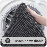 flintronic Fürdőszobai Szőnyeg 40x60cm Csúszásmentes Puha Chenille Zuhanyzó Fürdőkád Szürke 5