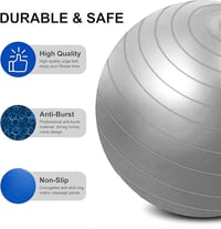 flintronic Gimnasztikai Labda 55/65 cm Pumpával, Robusztus Yoga Pilates Fitnesz Labda - 55 cm, Grey 4