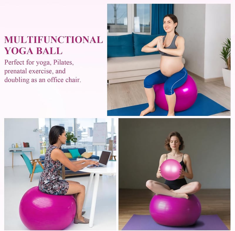 flintronic Gimnasztikai Labda 55/65 cm Pumpával, Robusztus Yoga Pilates Fitnesz Labda