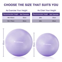 flintronic Gymnastická lopta 65 cm, ultrahrubá fitlopta na cvičenie odolná proti prasknutiu s nafukovacou pumpou, protišmyková fitnes lopta na jogu, pilates 2