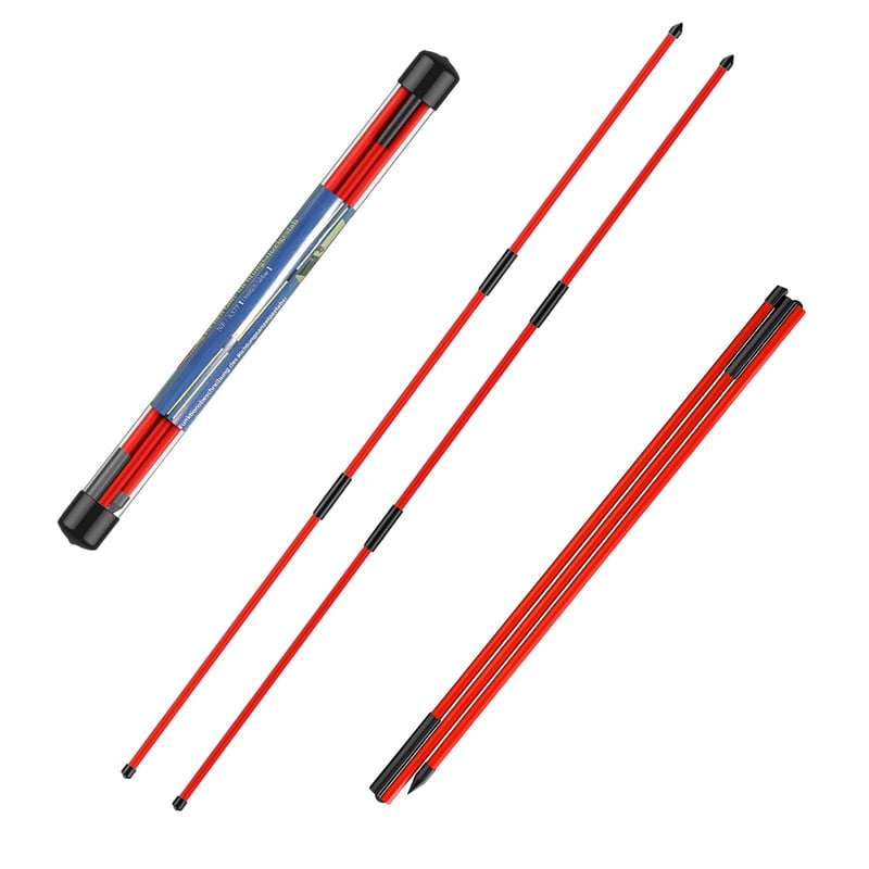 Bețe de aliniere pentru golf flintronic, 2 bucăți, bețe pliabile pentru antrenament cu tub de depozitare transparent, ajutor pentru swing, indicator de direcție, roșu