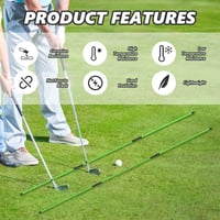 Bețe de aliniere pentru golf flintronic, 2 bucăți, bețe pliabile pentru antrenament cu tub de depozitare transparent, ajutor pentru swing, indicator de direcție, roșu 4