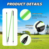 Bețe de aliniere pentru golf flintronic, 2 bucăți, bețe pliabile pentru antrenament cu tub de depozitare transparent, ajutor pentru swing, indicator de direcție, roșu 3