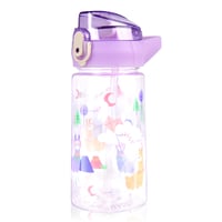 Detská fľaša na vodu flintronic so slamkou, bez BPA - fialová - 500 ml 2