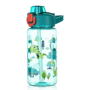flintronic Gyerek ivópalack szívószállal BPA-mentes szivárgásmentes - kék - 600 ml