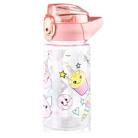 flintronic Dječja boca za vodu 500 ml - BPA-free boca za piće sa slamkom, poklopcem otpornim na curenje, ružičasta sportska boca za školu, izlete 1