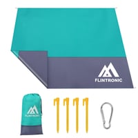 flintronic prostirka za plažu protiv pijeska, vodootporna - zeleno-siva - 210x200 cm 2
