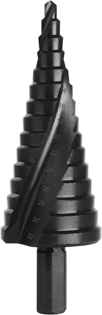 Flintronic HSS lépcsős fúró 4-32mm spirálhornyos kúpfúró 15 fokozat 8