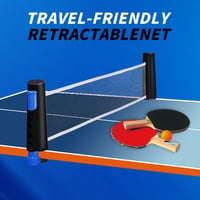 flintronic Vyťahovacia sieťka na stolný tenis na akýkoľvek stôl, prenosná náhradná pingpongová sieťka do interiéru aj exteriéru, max. 170 cm, modro-čierna 6
